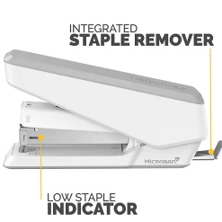 Fellowes® LX850 Full-Strip EasyPress™ Desktop Stapler with Anti-Microbial Technology, 25-sheet Capacity, White