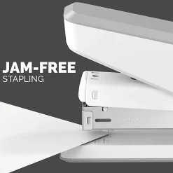 Fellowes® LX850 Full-Strip EasyPress™ Desktop Stapler with Anti-Microbial Technology, 25-sheet Capacity, White