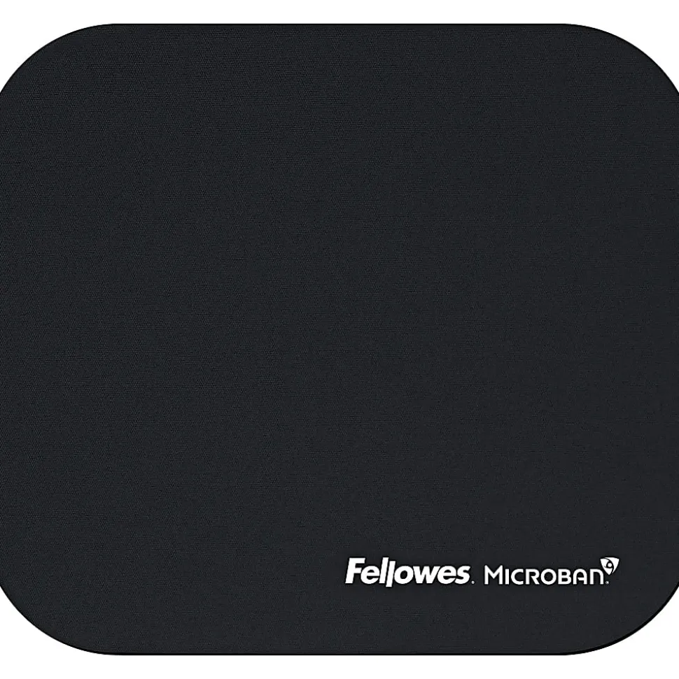 Fellowes® Microban® Ultra-Thin Mouse Pad, 0.13"H x 9"W x 8"D, Black
