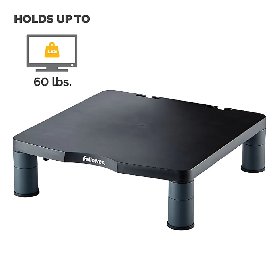 Fellowes® Monitor Riser, 4"H x 13 1/8"W x 13 1/2"D, Graphite