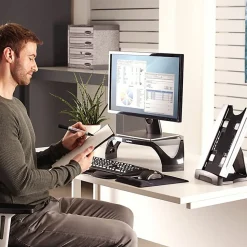 Fellowes® Office Suites Desktop Copyholder With Memo Board, Black/Silver