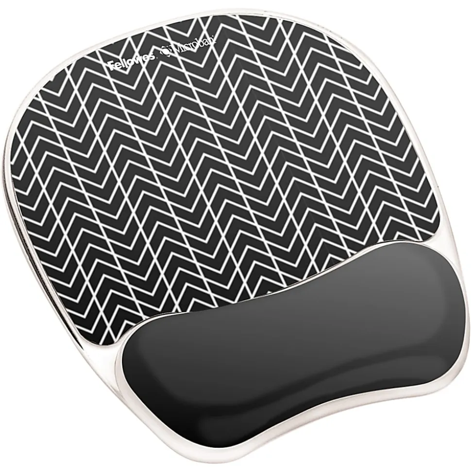 Fellowes® Photo Gel Mouse Pad And Wrist Rest With Microban®, Chevron Pattern