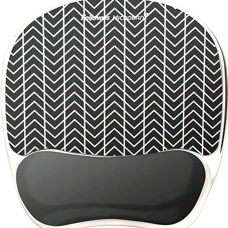 Fellowes® Photo Gel Mouse Pad And Wrist Rest With Microban®, Chevron Pattern