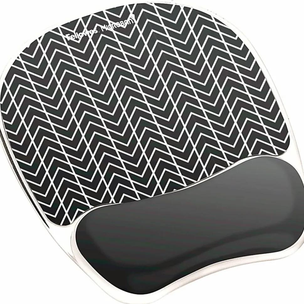 Fellowes® Photo Gel Mouse Pad And Wrist Rest With Microban®, Chevron Pattern
