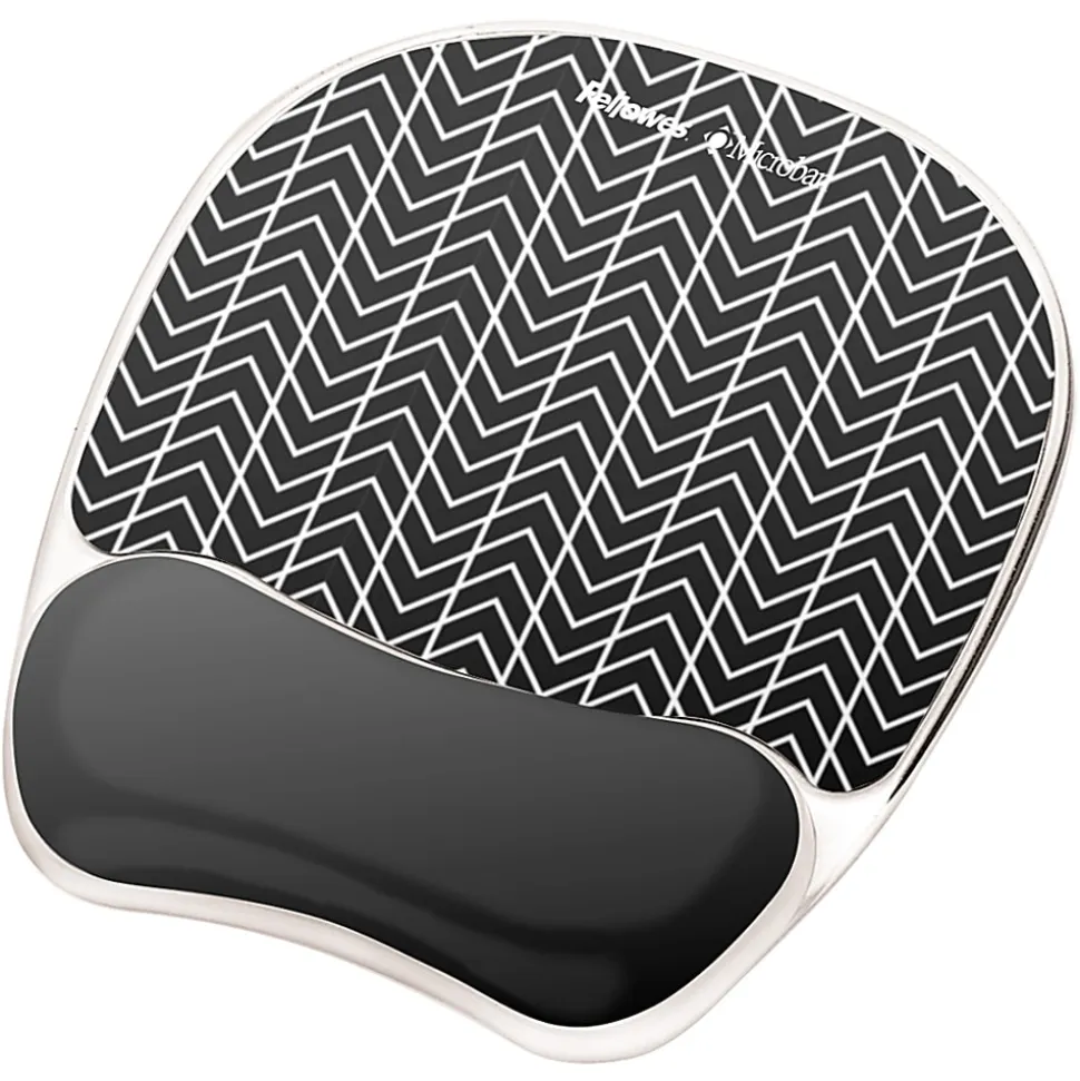 Fellowes® Photo Gel Mouse Pad And Wrist Rest With Microban®, Chevron Pattern