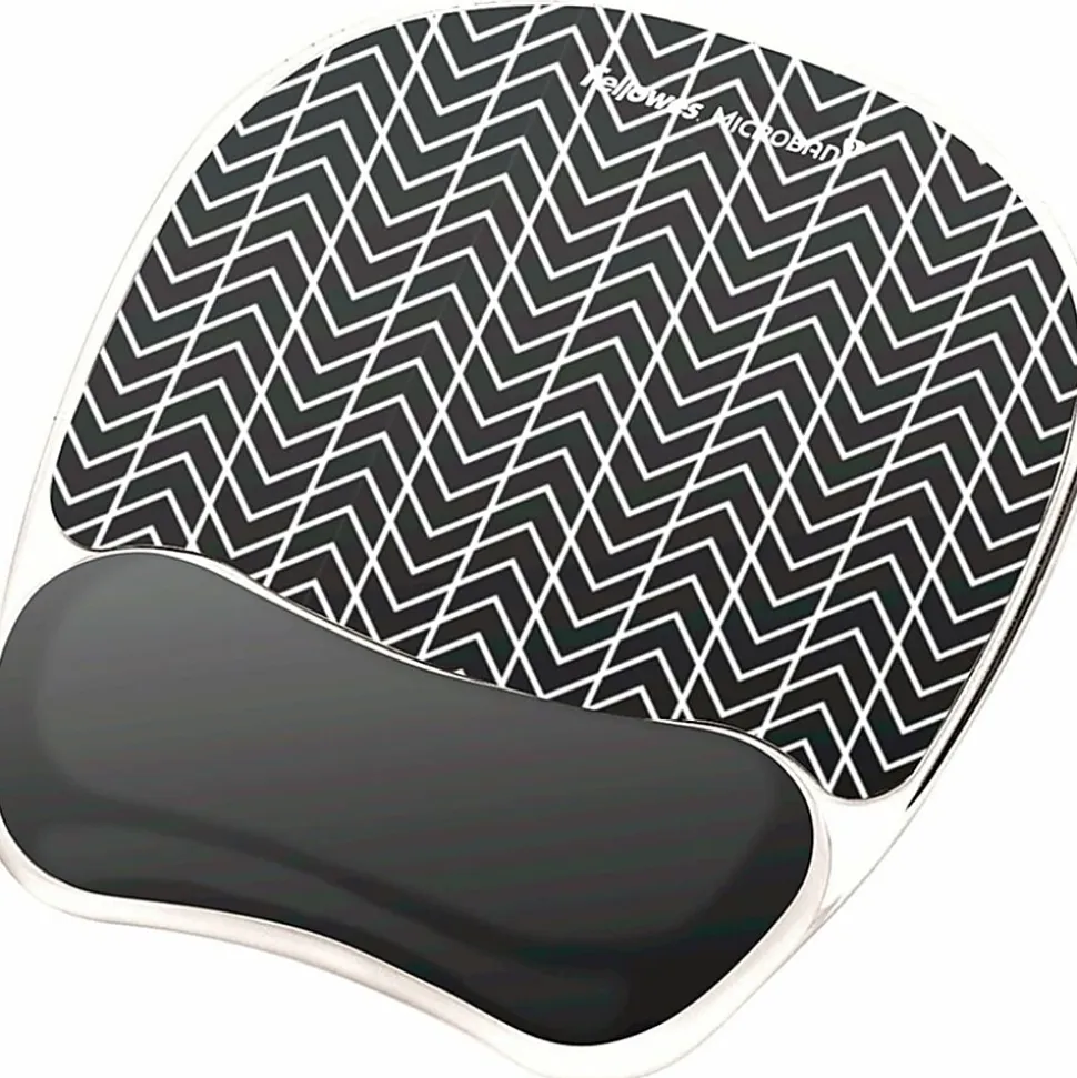 Fellowes® Photo Gel Mouse Pad And Wrist Rest With Microban®, Chevron Pattern