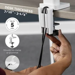 Fellowes® Platinum Series Dual Monitor Arms, Fully Adjustable, Each Arm Holds up to 40" monitor, White