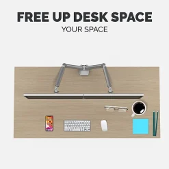 Fellowes® Platinum Series Dual Flat-Panel Monitor Arms, Silver