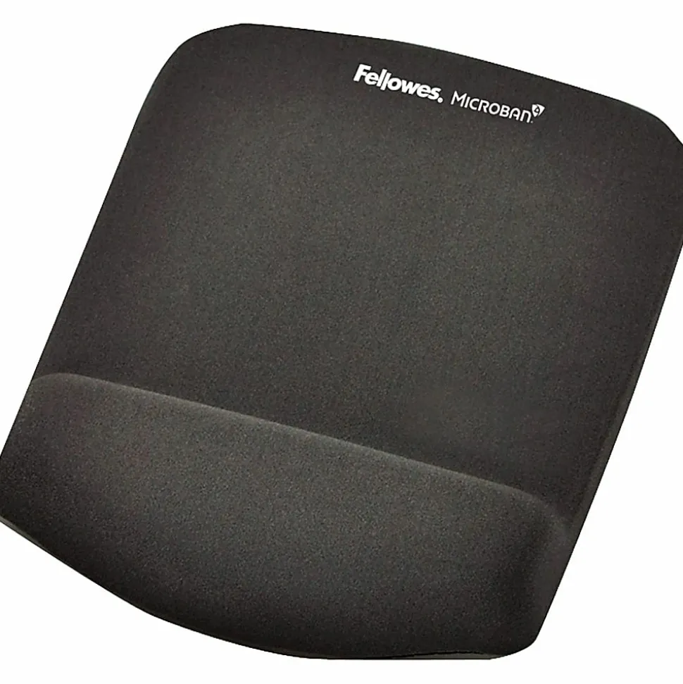 Fellowes PlushTouch™ Mouse Pad Wrist Rest with Microban® - Graphite - 1"x7.3"x9.4" Dimension - Graphite - 9252201