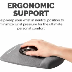 Fellowes PlushTouch™ Mouse Pad Wrist Rest with Microban® - Graphite - 1