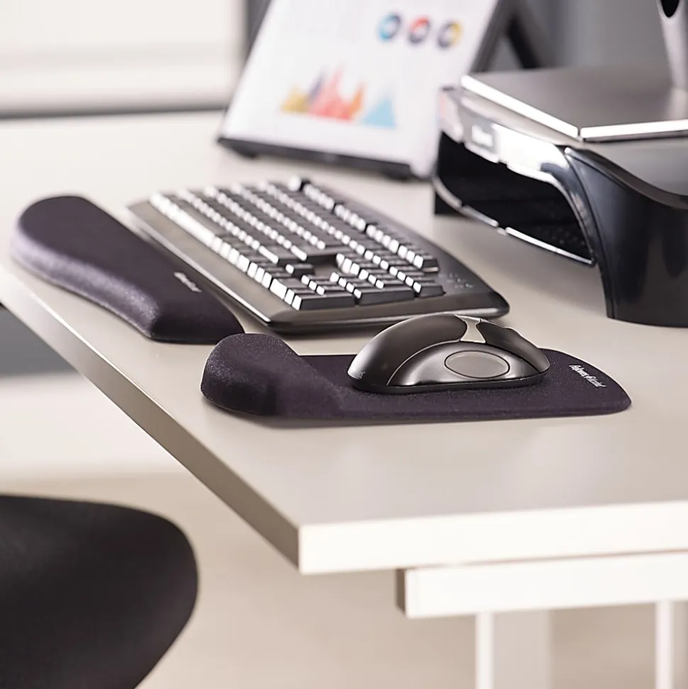 Fellowes® PlushTouch™ Mouse Pad With Wrist Rest, Black