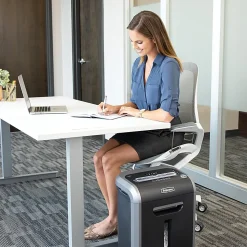 Fellowes® Powershred® 79Ci 100% Jam-Proof 16-Sheet Cross-Cut Paper Shredder with SafeSence®, Black/Silver