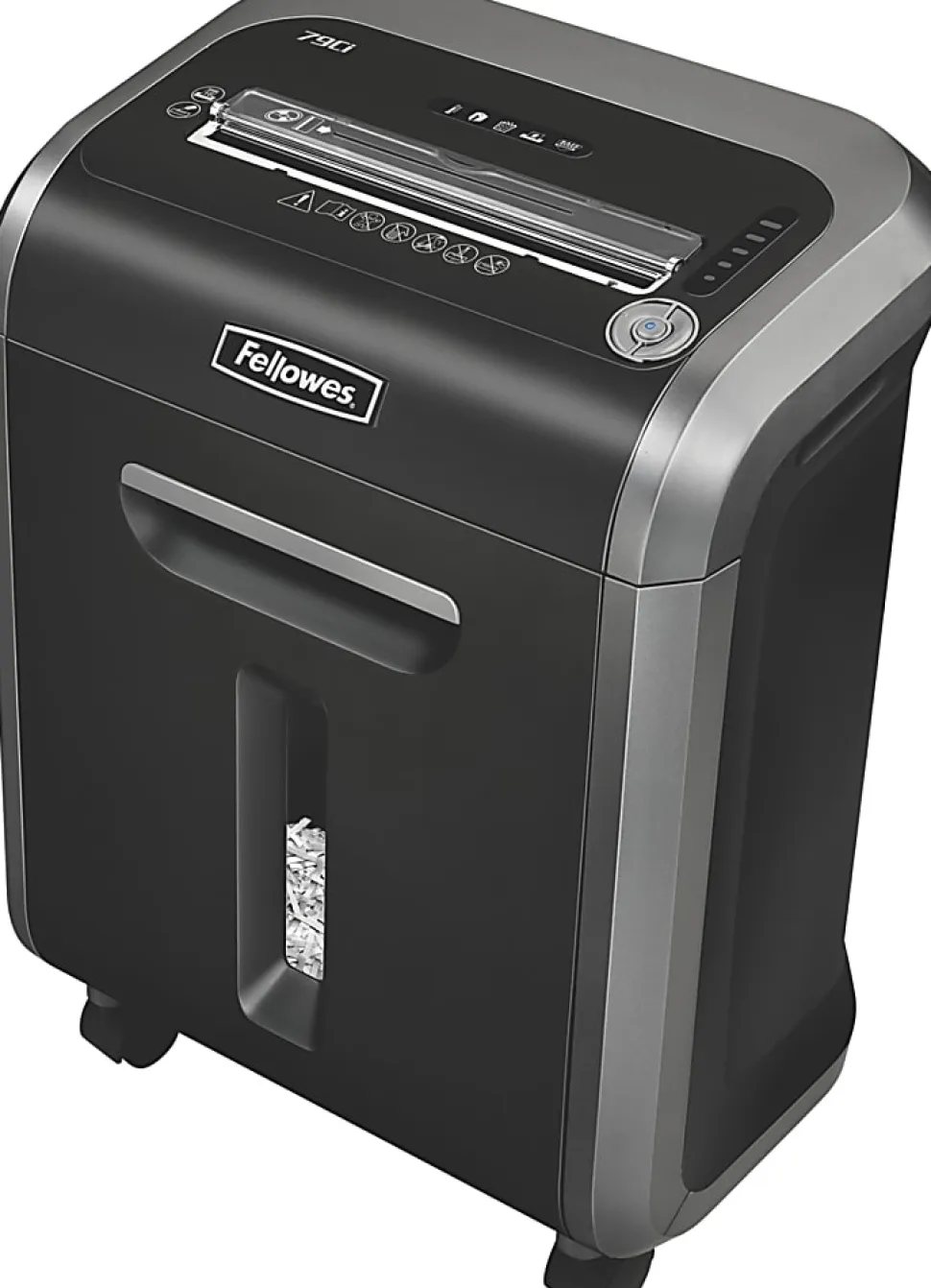 Fellowes® Powershred® 79Ci 100% Jam-Proof 16-Sheet Cross-Cut Paper Shredder with SafeSence®, Black/Silver