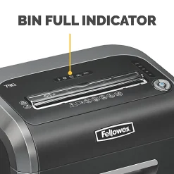 Fellowes® Powershred® 79Ci 100% Jam-Proof 16-Sheet Cross-Cut Paper Shredder with SafeSence®, Black/Silver
