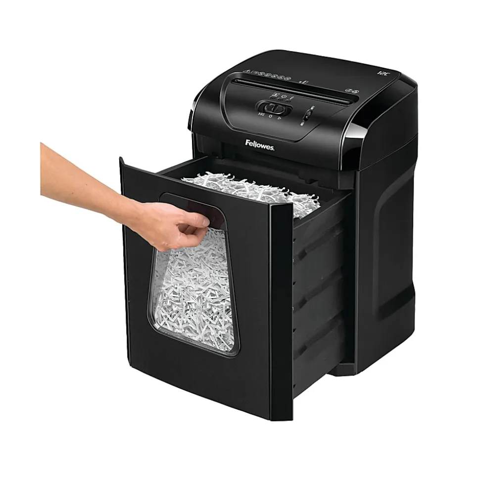 Fellowes® Powershred® 12C 12-Sheet Cross-Cut Shredder, 12C