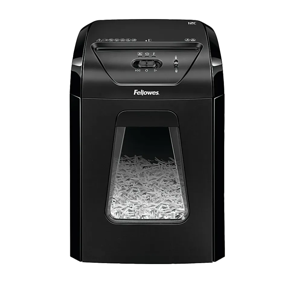 Fellowes® Powershred® 12C 12-Sheet Cross-Cut Shredder, 12C