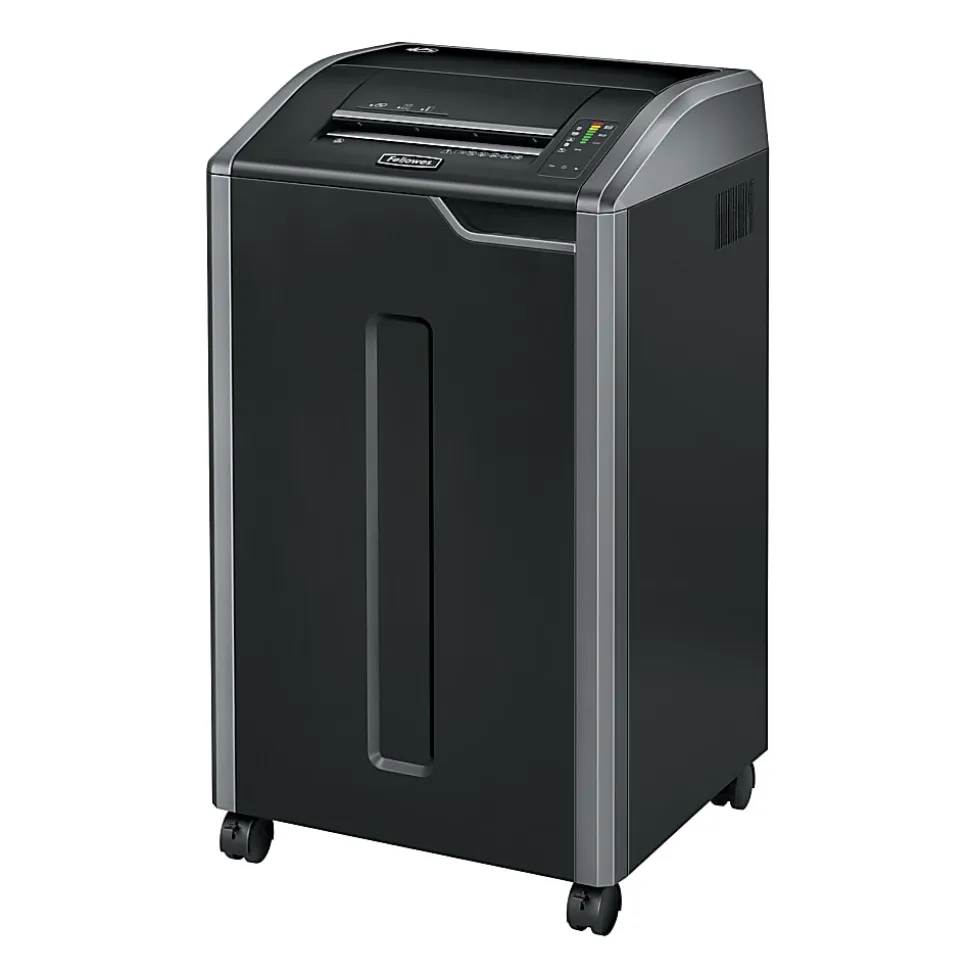 Fellowes® Powershred® 425i 100% Jam Proof BAA Compliant 38-Sheet Strip-Cut Continuous Duty Large Office Shredder