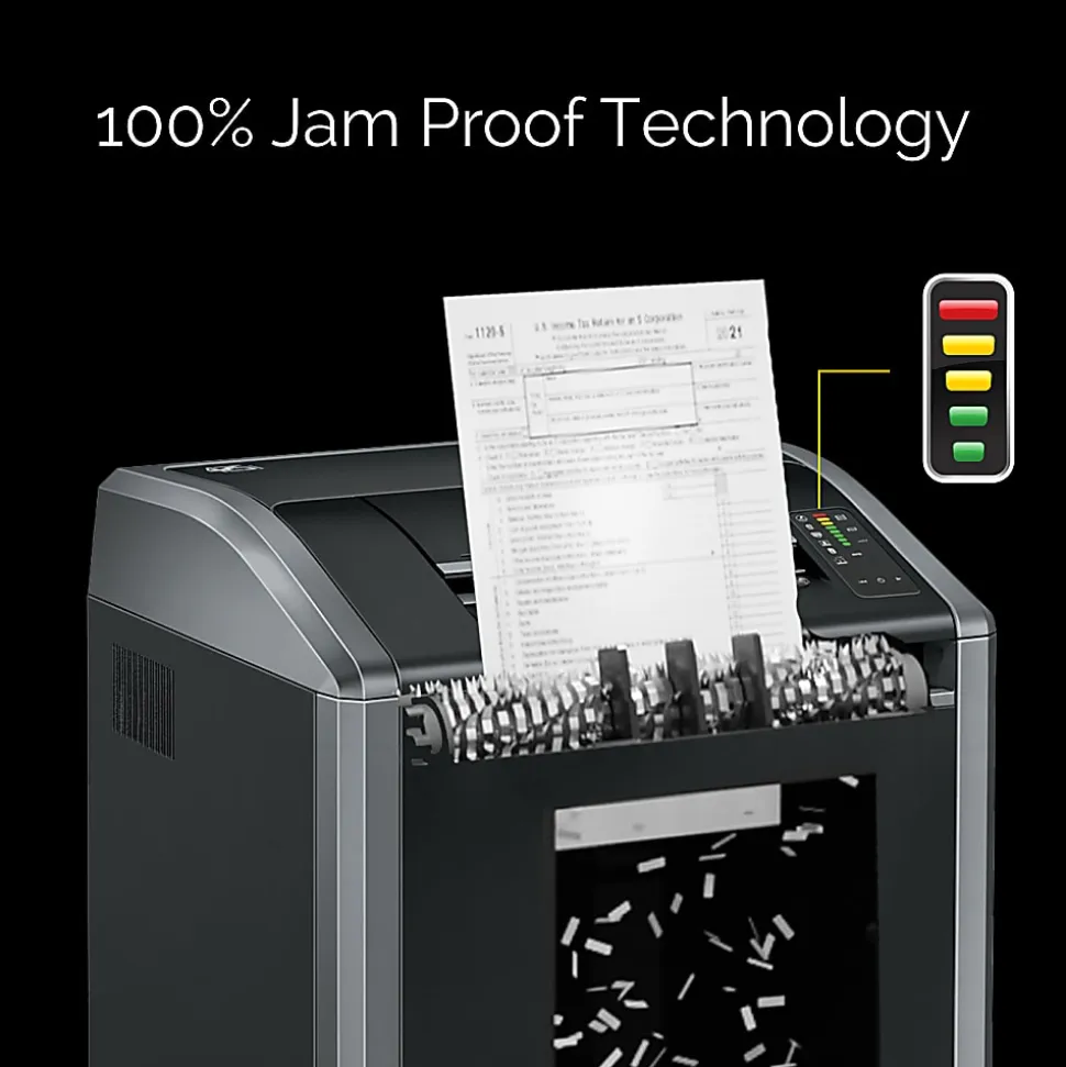 Fellowes® Powershred® 425i 100% Jam Proof BAA Compliant 38-Sheet Strip-Cut Continuous Duty Large Office Shredder