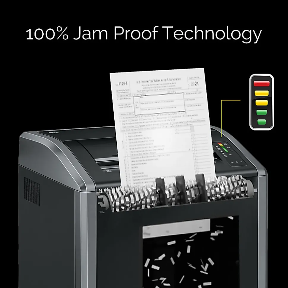 Fellowes® Powershred® 485i 100% Jam Proof BAA Compliant 38-Sheet Continuous Duty Strip-Cut Shredder