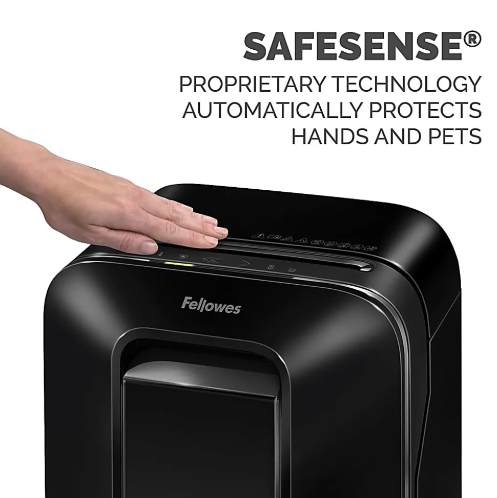Fellowes® Powershred® LX200 100% Jam Proof Micro-Cut 12-Sheet Shredder, Black, 5015001
