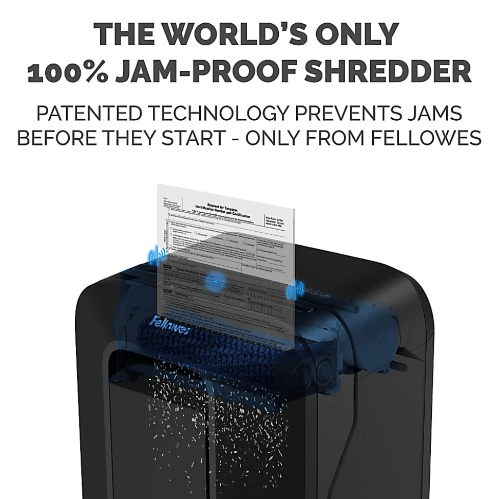 Fellowes® Powershred® LX200 100% Jam Proof Micro-Cut 12-Sheet Shredder, Black, 5015001