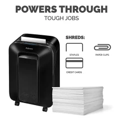 Fellowes® Powershred® LX200 100% Jam Proof Micro-Cut 12-Sheet Shredder, Black, 5015001