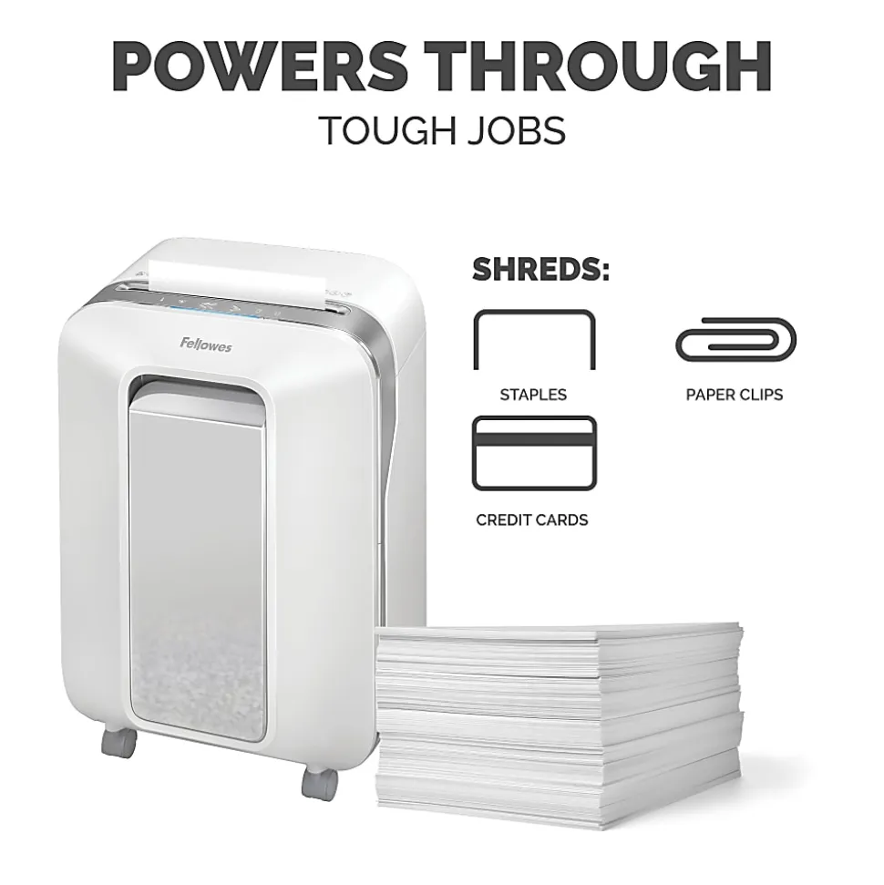 Fellowes® Powershred® LX200 12 Sheet Micro-Cut Paper Shredder, White, 5015101