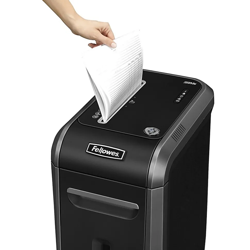 Fellowes® Powershred® 99Ms 14 Sheet Micro-Cut Paper Shredder, Black/Silver