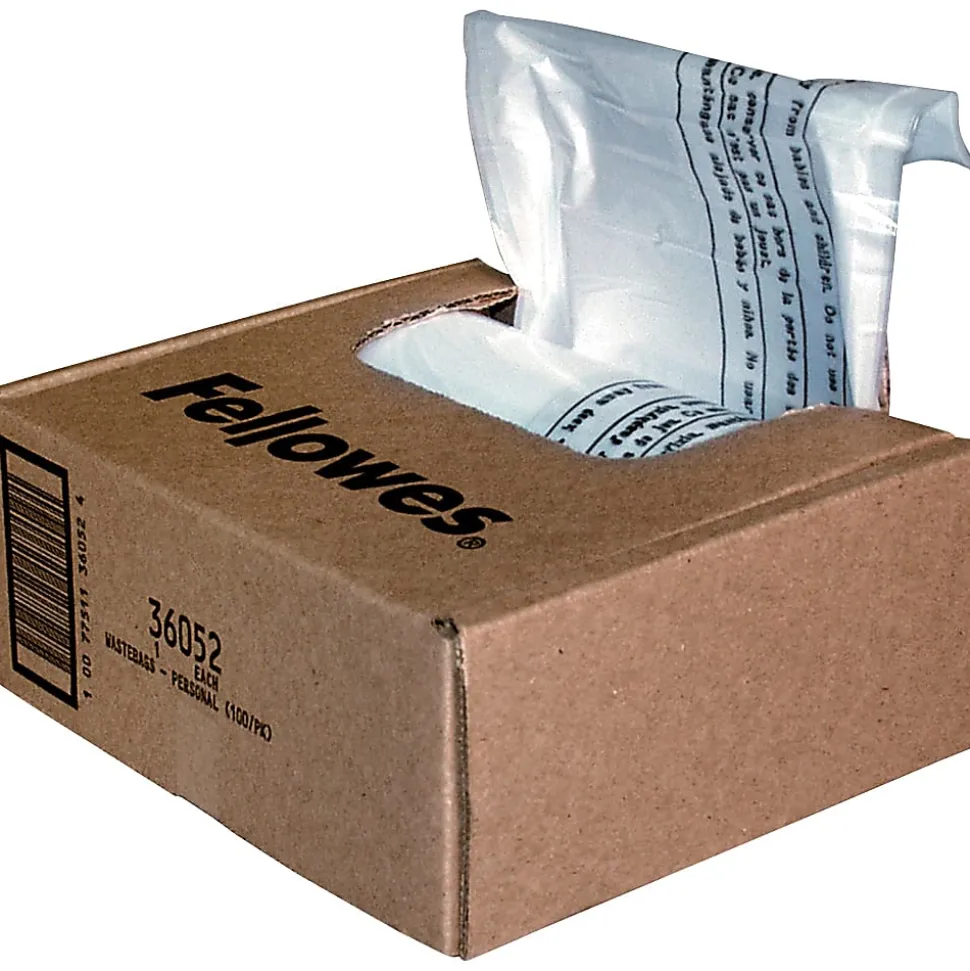 Fellowes® Powershred® Waste Bags, White, Carton Of 100 Bags