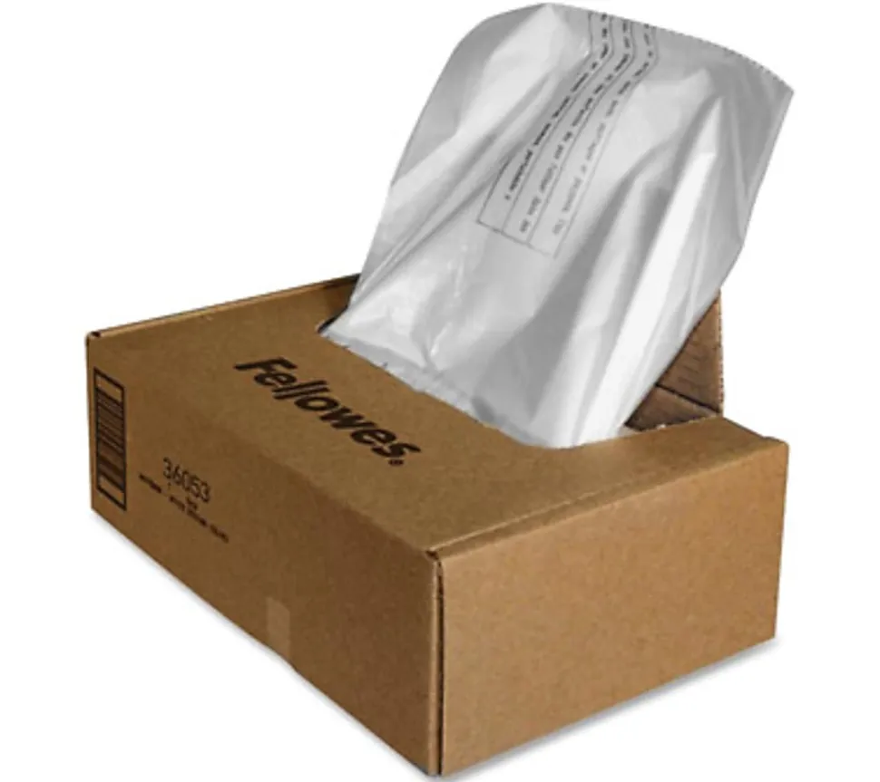 Fellowes® Powershred® Waste Bags, Clear, Carton Of 100 Bags