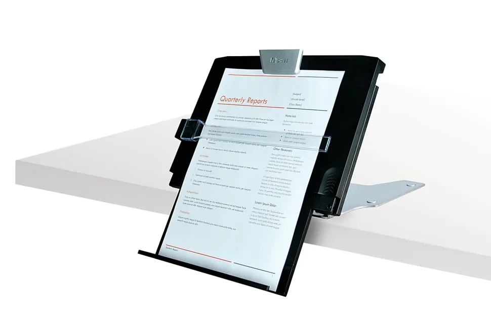 Fellowes® Professional Series In-Line Document Holder, 7" x 12", Black/Silver