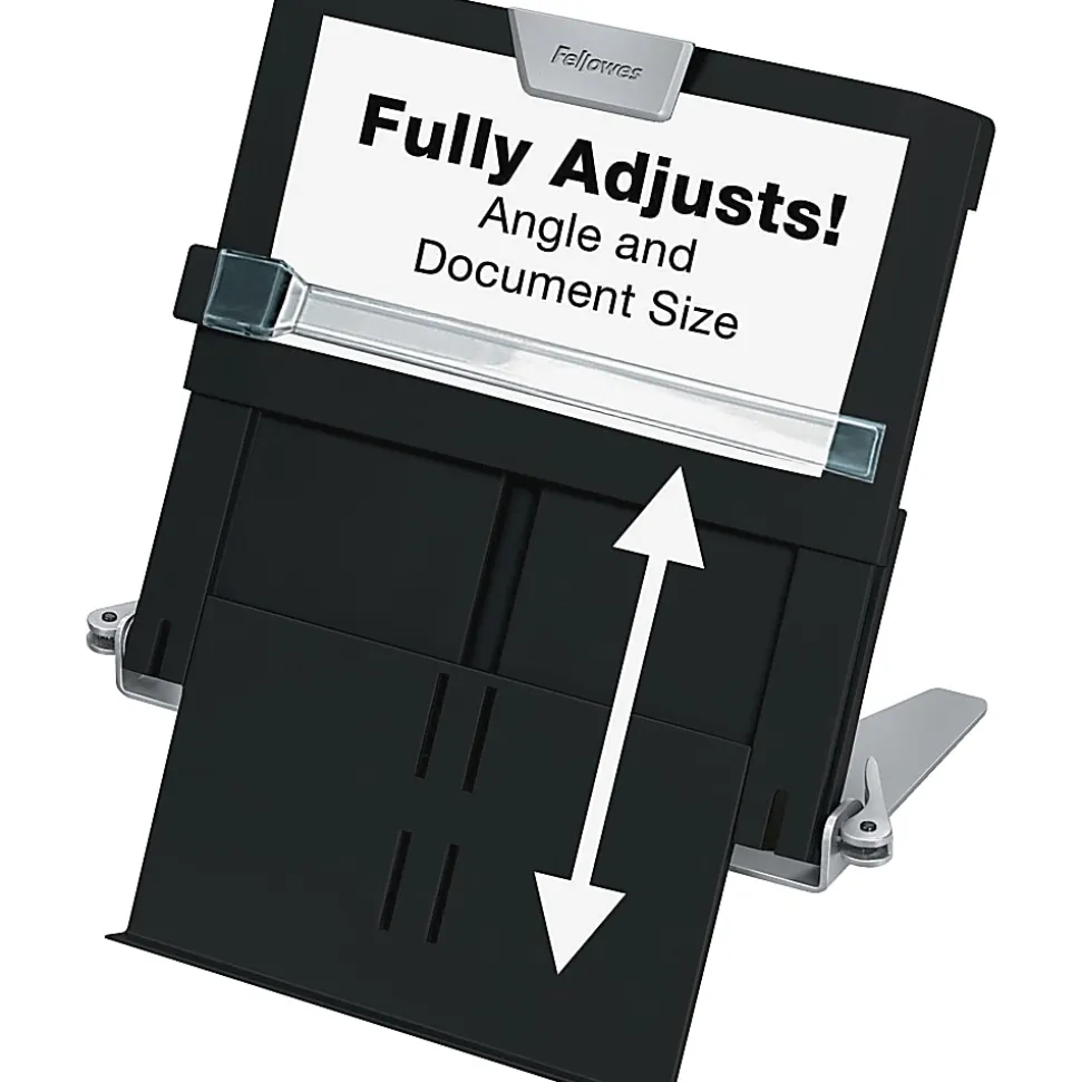 Fellowes® Professional Series In-Line Document Holder, 7" x 12", Black/Silver