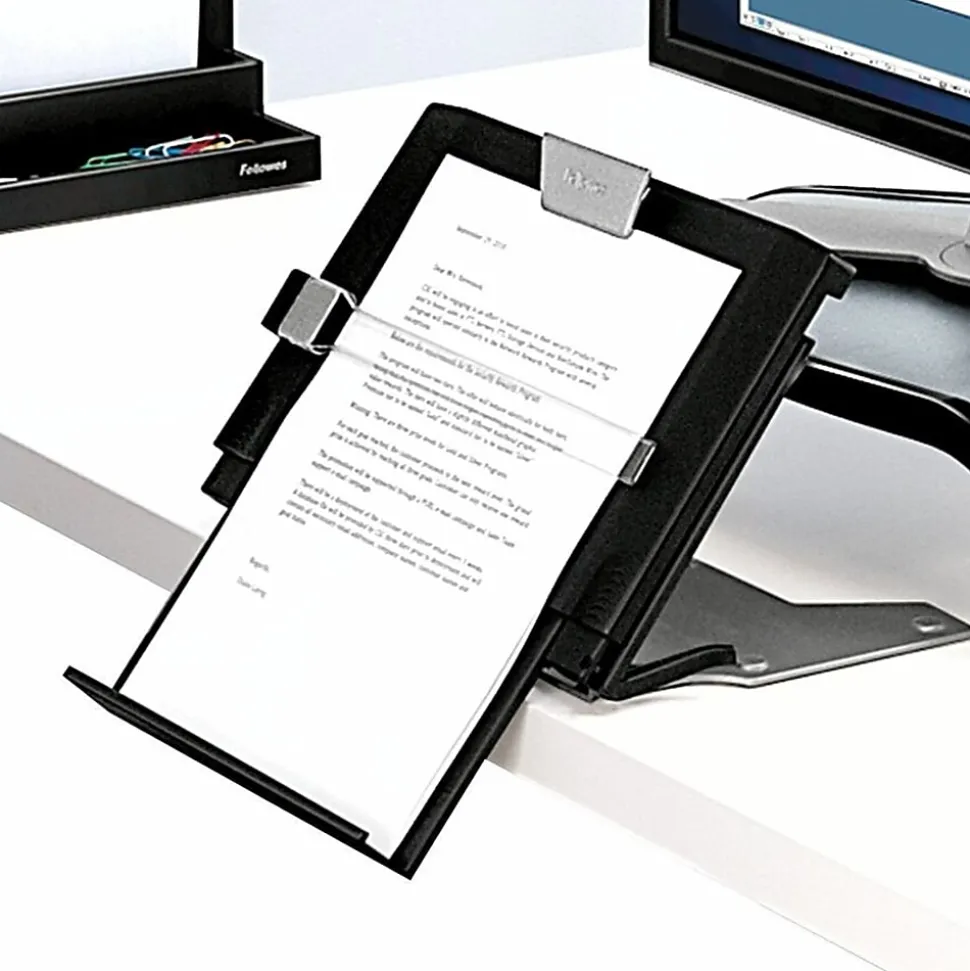 Fellowes® Professional Series In-Line Document Holder, 7" x 12", Black/Silver