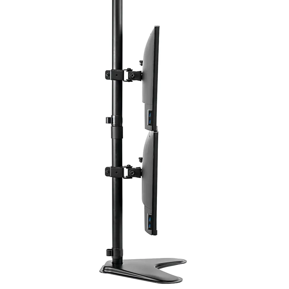 Fellowes® Professional Series Freestanding Dual-Stacking Arm For Monitors Up To 32", 35 1/2"H x 15 5/16"W x 11"D, Black, 8044001
