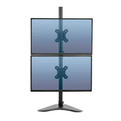Fellowes® Professional Series Freestanding Dual-Stacking Arm For Monitors Up To 32", 35 1/2"H x 15 5/16"W x 11"D, Black, 8044001