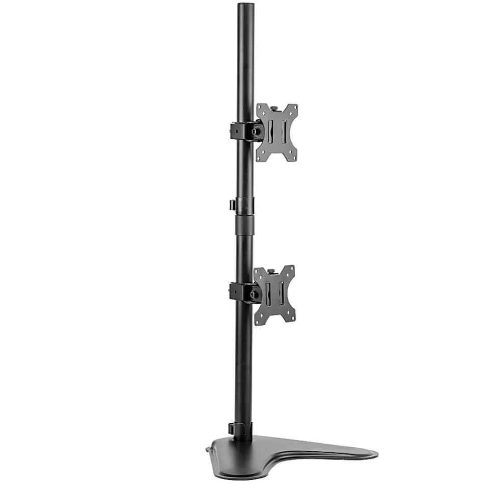 Fellowes® Professional Series Freestanding Dual-Stacking Arm For Monitors Up To 32", 35 1/2"H x 15 5/16"W x 11"D, Black, 8044001