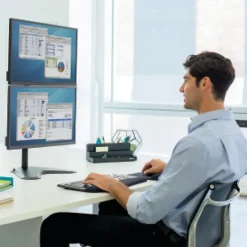 Fellowes® Professional Series Freestanding Dual-Stacking Arm For Monitors Up To 32