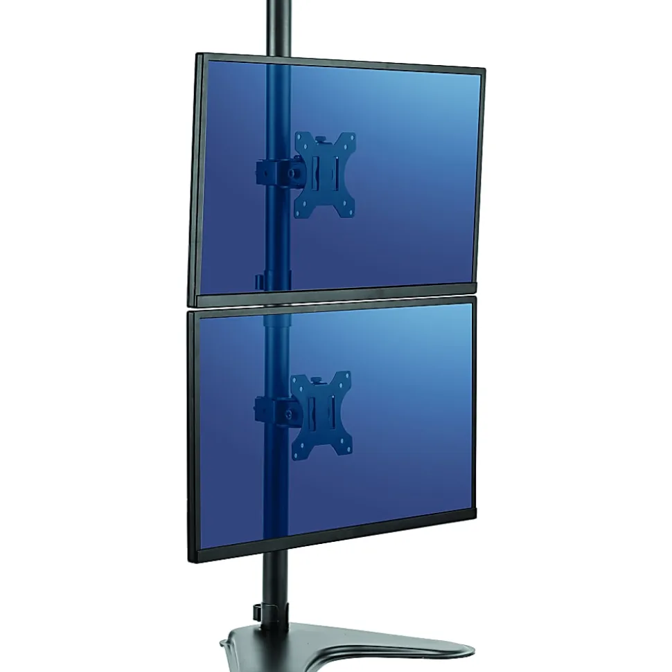Fellowes® Professional Series Freestanding Dual-Stacking Arm For Monitors Up To 32", 35 1/2"H x 15 5/16"W x 11"D, Black, 8044001