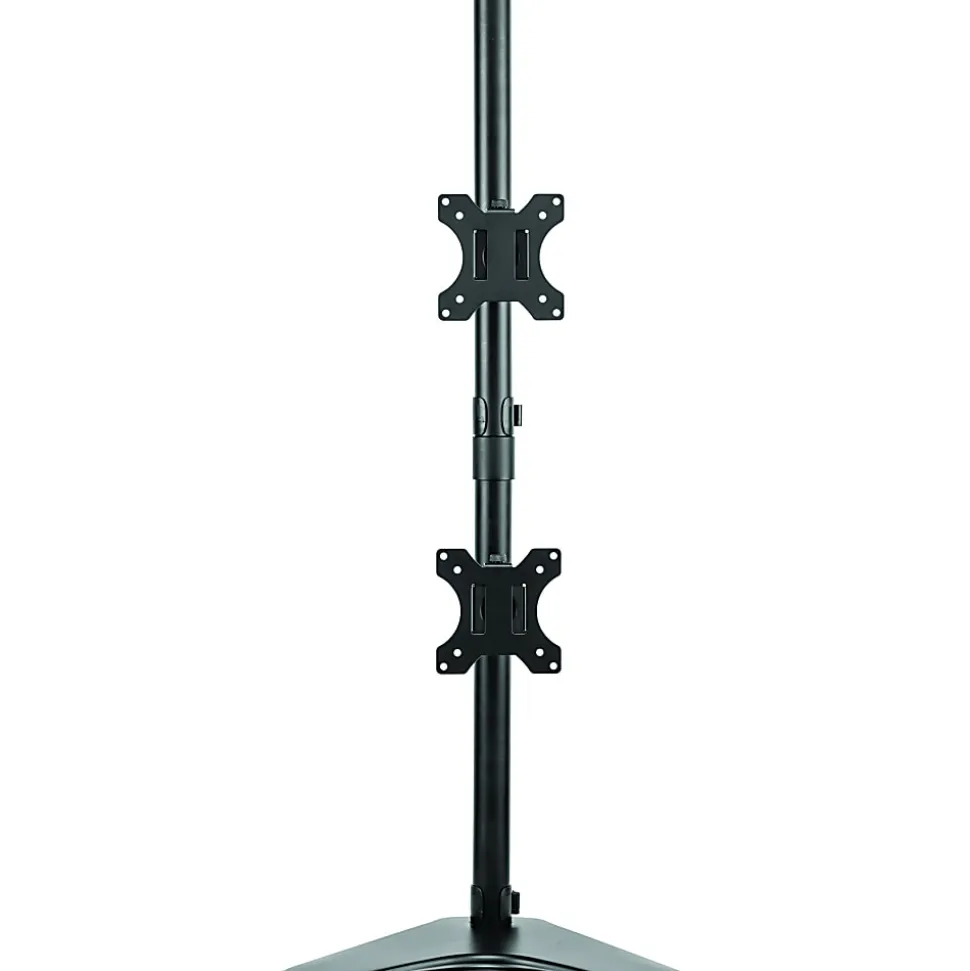 Fellowes® Professional Series Freestanding Dual-Stacking Arm For Monitors Up To 32", 35 1/2"H x 15 5/16"W x 11"D, Black, 8044001