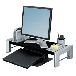 Fellowes® Professional Series Flat Panel Workstation, Black/Silver