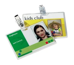 Fellowes Punched ID Card/Clip Glossy Laminating Pouches - 3.88