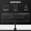 Fellowes® Reflex Dual Monitor Arms, 21-3/4"H x 4-1/2"W x 28-5/8"D, Black