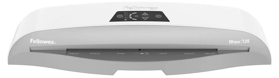 Fellowes® Rhea Laminator With Pouch Starter Kit, 12.5" Width, White/Gray