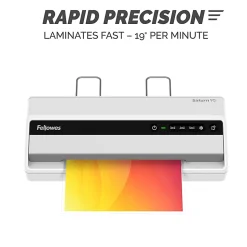 Fellowes® Saturn™ 95 Thermal and Cold Laminator Machine with 10-Sheet Starter Kit, 9.5 inch, Easy and Fast Warm-Up, Jam-Free Design