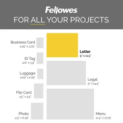 Fellowes Self-Adhesive Laminating Sheets, 9.25