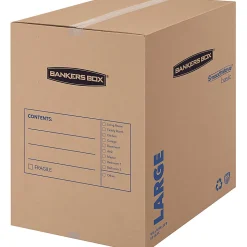 Fellowes® SmoothMove Basic Moving Boxes, 18.3" x 18.3" x 24.8", Kraft/Black, Carton Of 15