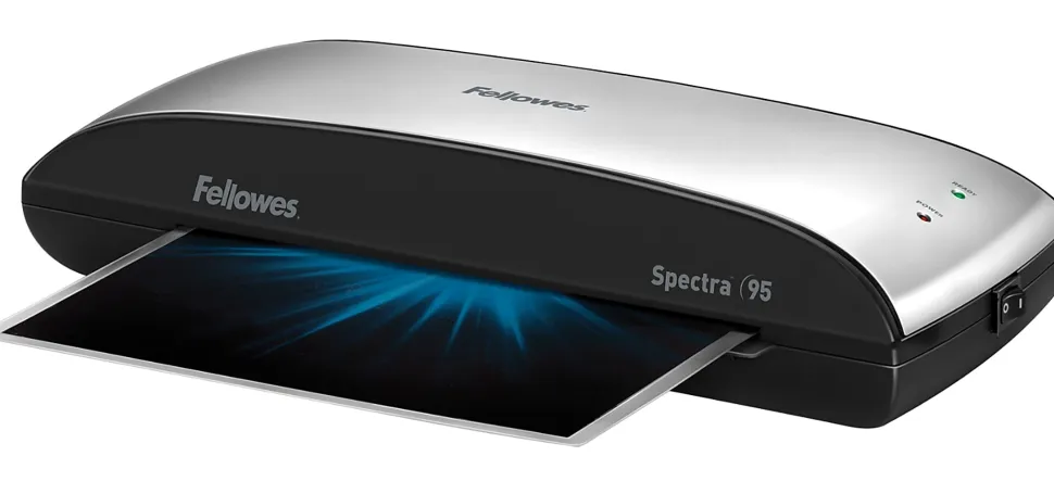 Fellowes® Spectra™ 95 Laminator With Combo Kit, 9 1/2" Entry Width, 3"H x 14 1/2"W x 7"D, Silver/Black