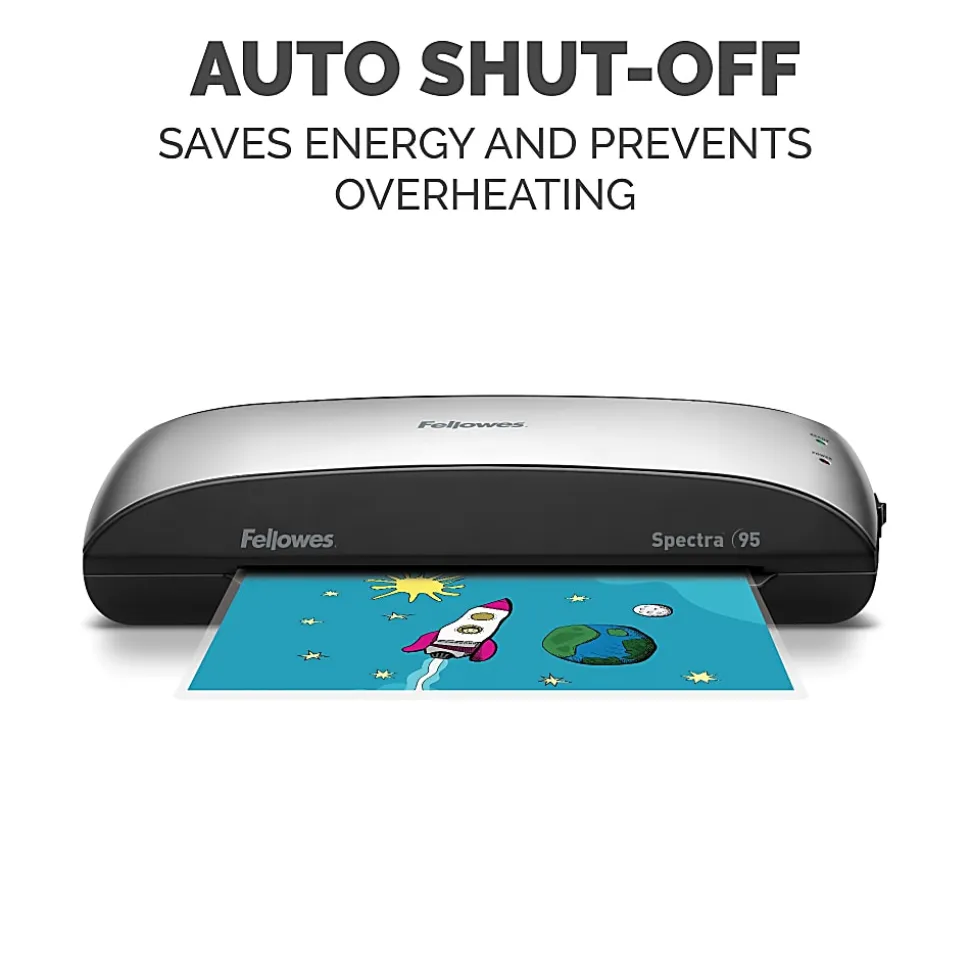 Fellowes® Spectra™ 95 Laminator With Combo Kit, 9 1/2" Entry Width, 3"H x 14 1/2"W x 7"D, Silver/Black