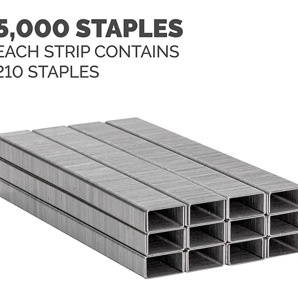 Fellowes® Standard Full-Strip Staples, 1/4", 5,000 Staples Per Pack, Box Of 5 Packs