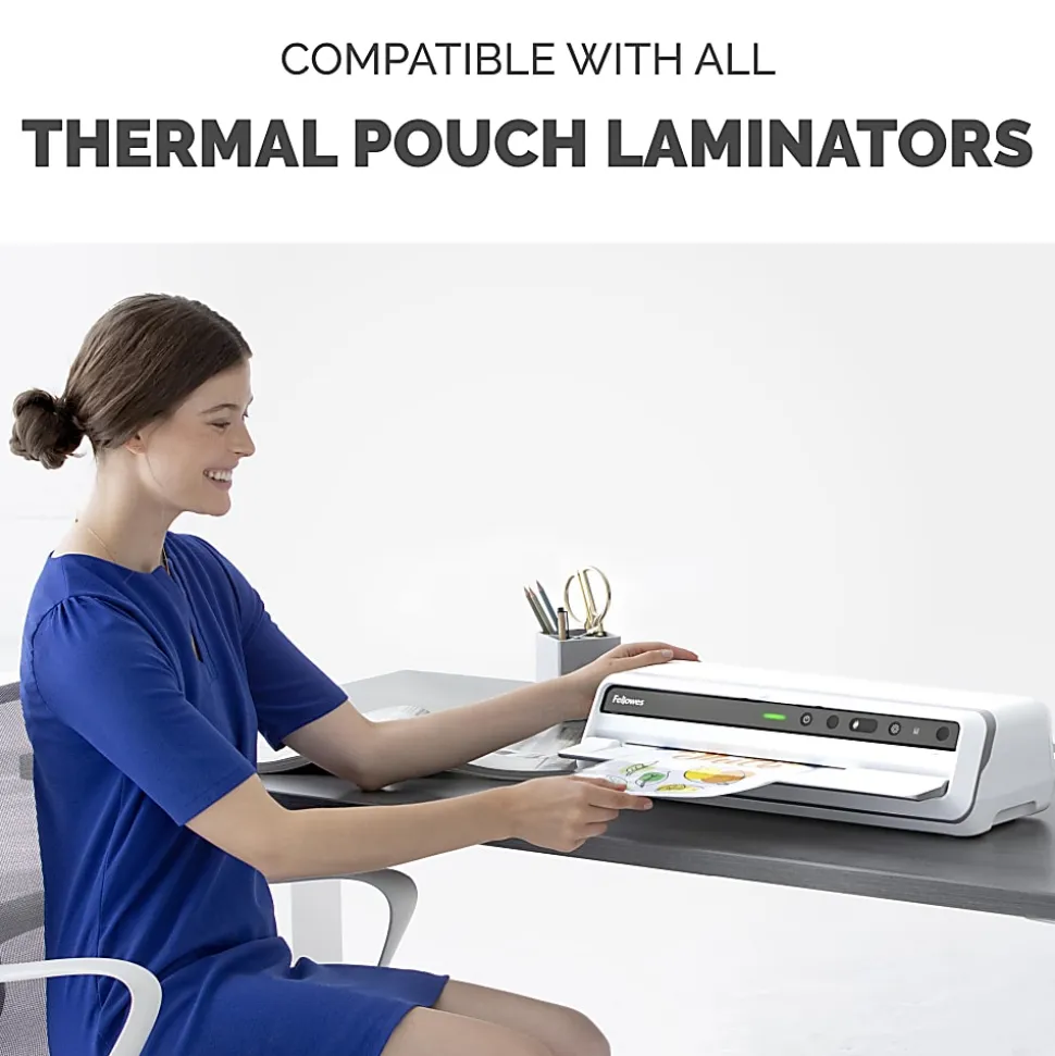 Fellowes® Thermal Laminating Pouches, Glossy, 9" x 11.5", 10 Mil, Clear, Pack Of 50